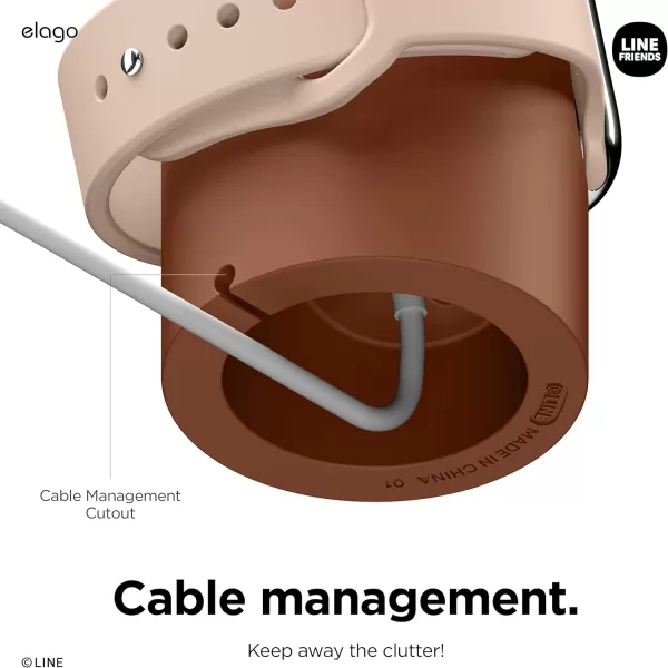 elago  LINE Friends W2 Charger Stand Compatible with Apple Watch Series Ultra2Ultra9876SE54321SE 49mm 45mm 44mm 42mm 41mm 40mm 38mm Nightstand Mode SallyBROWN