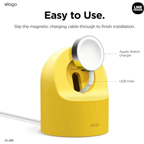 elago  LINE Friends W2 Charger Stand Compatible with Apple Watch Series Ultra2Ultra9876SE54321SE 49mm 45mm 44mm 42mm 41mm 40mm 38mm Nightstand Mode SallySALLY