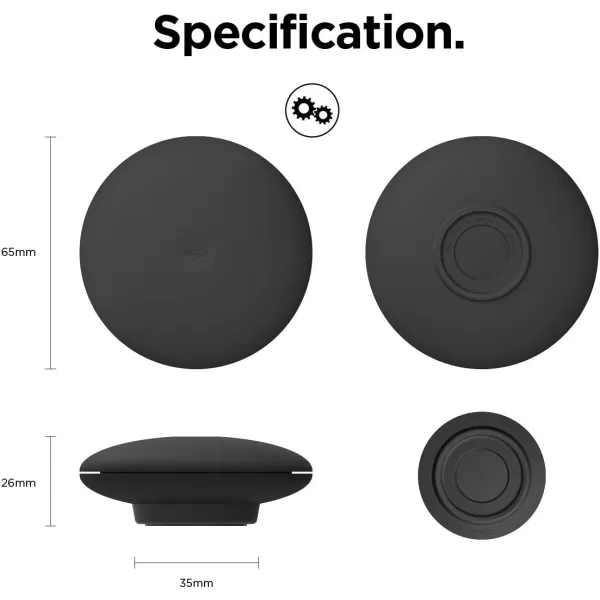 elago Ellipse Silicone Diffuser California Breeze Black  Multipurpose Air Fresheners Fragrance Control Reusable Gel Pad Stand Glass DropperBlooming Orchid Black