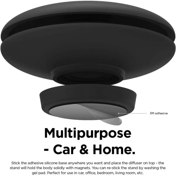 elago Ellipse Silicone Diffuser California Breeze Black  Multipurpose Air Fresheners Fragrance Control Reusable Gel Pad Stand Glass DropperCalifornia Breeze Black