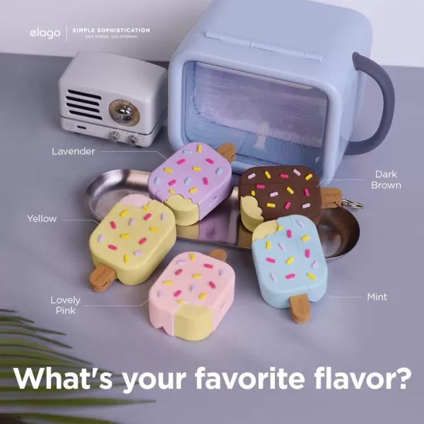 elago Ice Cream AirPods Pro Case with Keychain Designed for Apple AirPods PRO Case BlueberryBlueberry