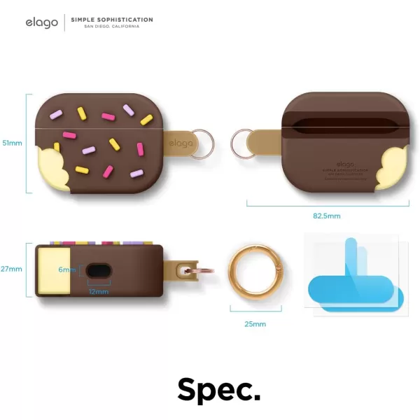 elago Ice Cream AirPods Pro Case with Keychain Designed for Apple AirPods PRO Case BlueberryChocolate