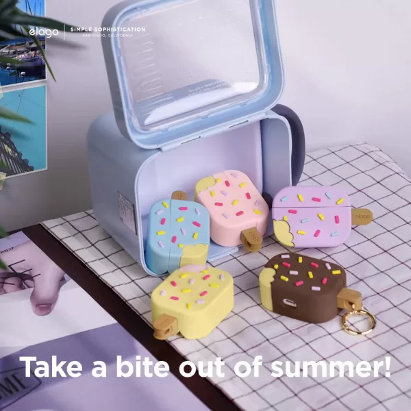 elago Ice Cream AirPods Pro Case with Keychain Designed for Apple AirPods PRO Case BlueberryChocolate