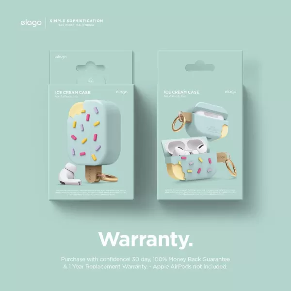 elago Ice Cream AirPods Pro Case with Keychain Designed for Apple AirPods PRO Case BlueberryMint