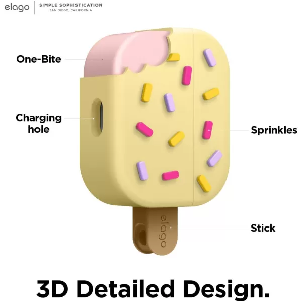 elago Ice Cream AirPods Pro Case with Keychain Designed for Apple AirPods PRO Case BlueberryVanilla