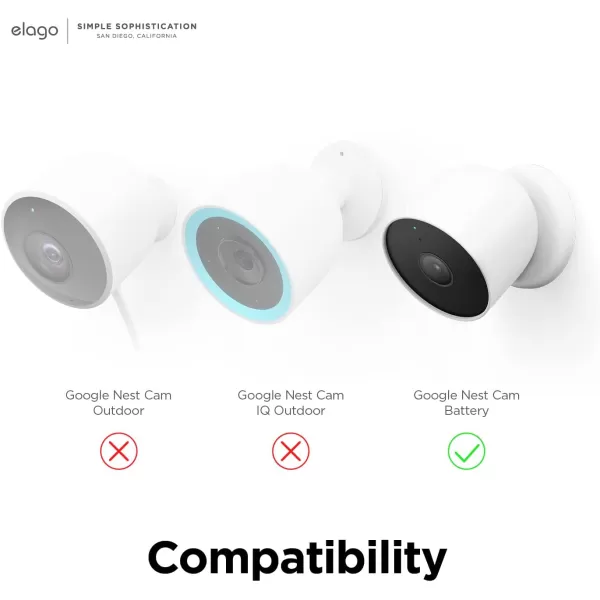 elago Silicone Cover Compatible with Google Nest Cam Outdoor or Indoor Battery  Magnetic Mount Cover Included All Weather Protection Easy Installation Dark BrownNest Cam  Magnetic Mount White