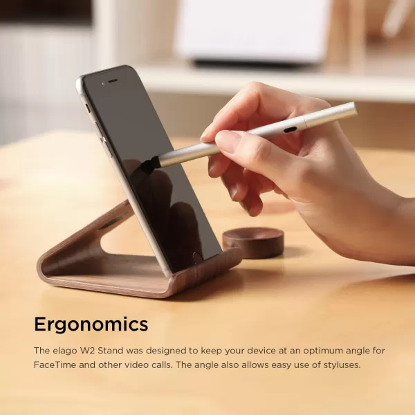 elago Wood Stand Authentic Walnut  Premium Walnut WoodCable ManagementOptimum Angle  for All iPhones iPad Mini Galaxy and Other Smartphoneselago Wood Stand Authentic Walnut  Premium Walnut WoodCable ManagementOptimum Angle  for All iPhones iPad Mini Galaxy and Other Smartphones