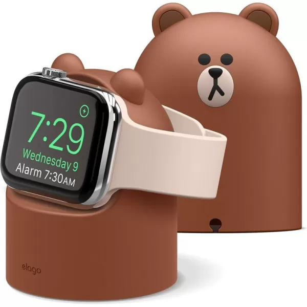 elago  LINE Friends W2 Charger Stand Compatible with Apple Watch Series Ultra2Ultra9876SE54321SE 49mm 45mm 44mm 42mm 41mm 40mm 38mm Nightstand Mode SallyBROWN