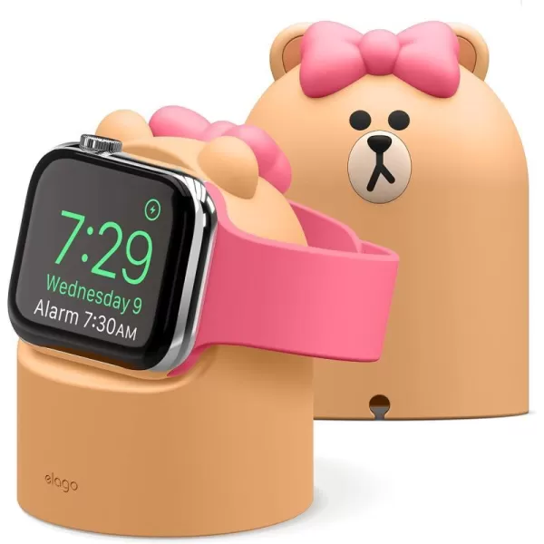 elago  LINE Friends W2 Charger Stand Compatible with Apple Watch Series Ultra2Ultra9876SE54321SE 49mm 45mm 44mm 42mm 41mm 40mm 38mm Nightstand Mode SallyCHOCO