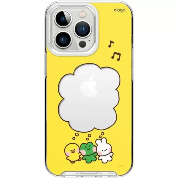 elago l LINE Friends minini iPhone Hybrid Case Compatible with iPhone 13 Pro Case Durable Full Body Protection Raised Lip Screen amp Camera Protection Official Merchandise YellowYellow