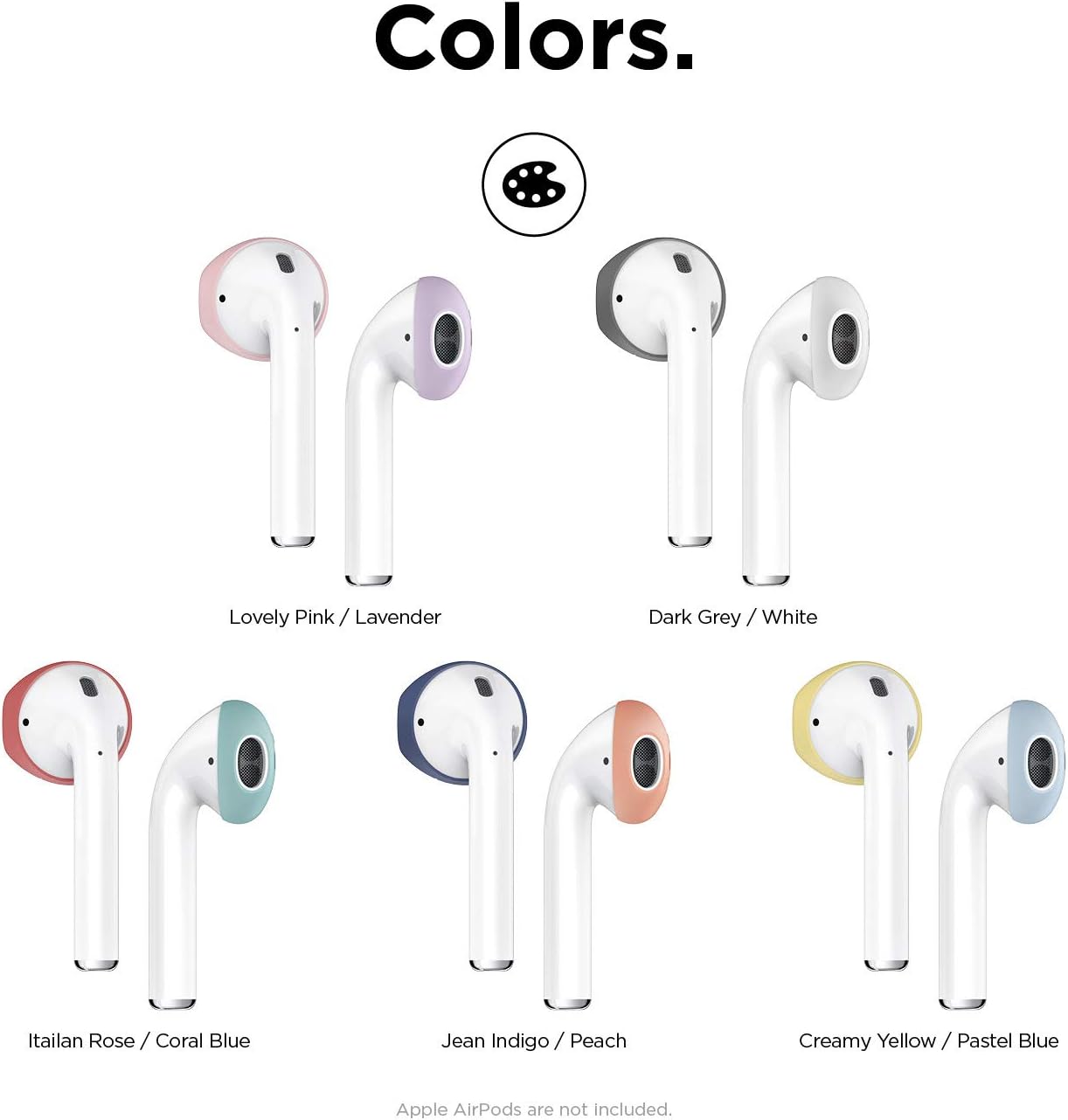 elago Fit in The case Ear Tips Compatible with Apple AirPods 1 amp 2 2 Pairs of 2 Colors  Italian Rose  Coral Blue Italian Rose  Coral Blue