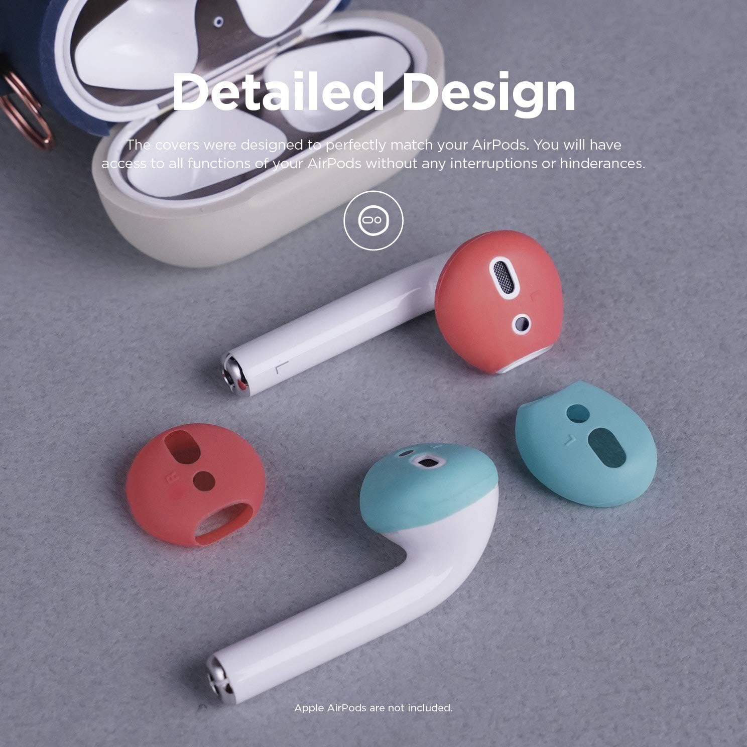 elago Fit in The case Ear Tips Compatible with Apple AirPods 1 amp 2 2 Pairs of 2 Colors  Italian Rose  Coral Blue Italian Rose  Coral Blue