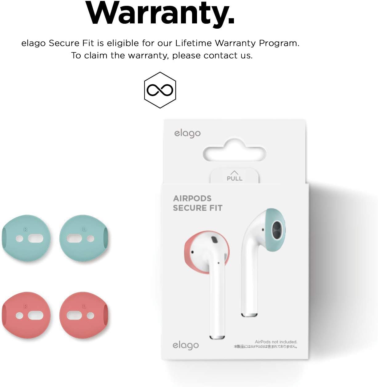 elago Fit in The case Ear Tips Compatible with Apple AirPods 1 amp 2 2 Pairs of 2 Colors  Italian Rose  Coral Blue Italian Rose  Coral Blue