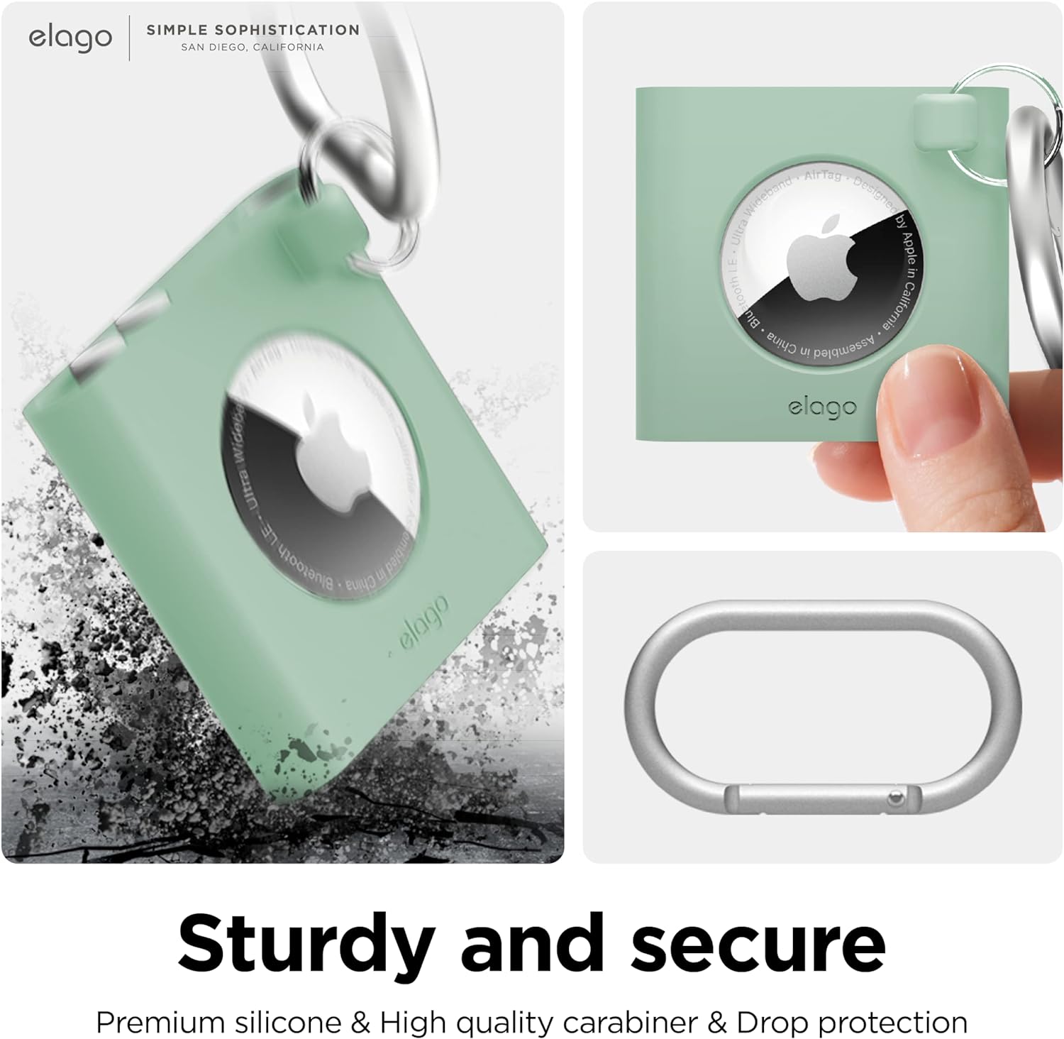 elago Shuffle Case Compatible with Apple AirTags Case Dark Gray  Designed for Air Tag Drop Protection Classic Retro MP3 Player DesignTrack Dogs Keys Backpacks PursesTracking Tag Not IncludedMint