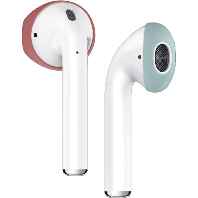 elago Fit in The case Ear Tips Compatible with Apple AirPods 1 amp 2 2 Pairs of 2 Colors  Italian Rose  Coral Blue Italian Rose  Coral Blue