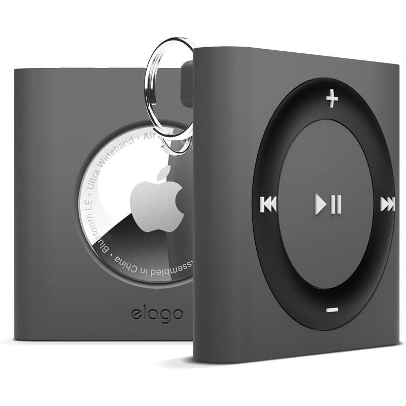elago Shuffle Case Compatible with Apple AirTags Case Dark Gray  Designed for Air Tag Drop Protection Classic Retro MP3 Player DesignTrack Dogs Keys Backpacks PursesTracking Tag Not IncludedDark Grey
