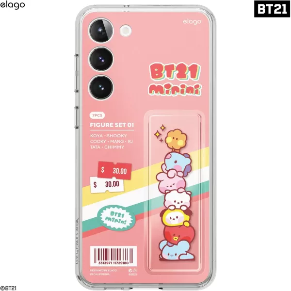 elago  BT21 minini Compatible with Samsung Galaxy S23 Plus Case Precise Camera Cutouts Drop Protection Shockproof Protective Cover Full Cover Design 66 inch Mint Official MerchandisePink