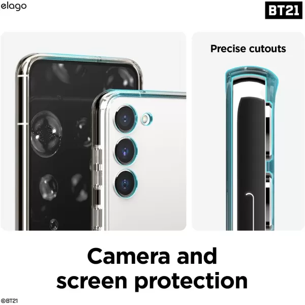 elago  BT21 minini Compatible with Samsung Galaxy S23 Plus Case Precise Camera Cutouts Drop Protection Shockproof Protective Cover Full Cover Design 66 inch Mint Official MerchandisePink