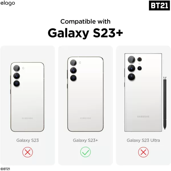 elago  BT21 minini Compatible with Samsung Galaxy S23 Plus Case Precise Camera Cutouts Drop Protection Shockproof Protective Cover Full Cover Design 66 inch Mint Official MerchandiseMint