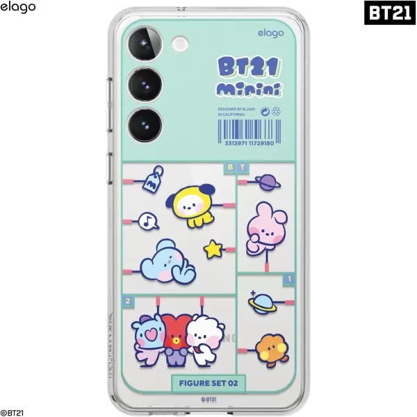 elago  BT21 minini Compatible with Samsung Galaxy S23 Plus Case Precise Camera Cutouts Drop Protection Shockproof Protective Cover Full Cover Design 66 inch Mint Official MerchandiseMint