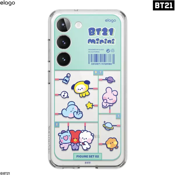 elago  BT21 minini Compatible with Samsung Galaxy S23 Silicone Case Precise Camera Cutouts Drop Protection Shockproof Protective Cover Full Cover Design 61 inch Mint Official MerchandiseMint Toys