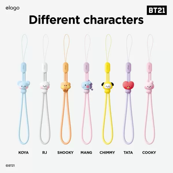 elago  LINE FRIENDS BT21 OFFICIAL MERCHANDISE Lanyard Wrist Strap phone charm keychain  Anti Drop Extra Security Adjustable Button widely ApplicableCHIMMY