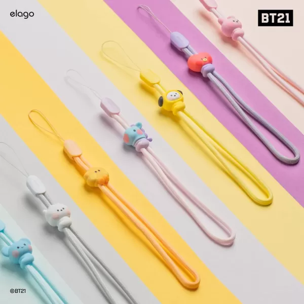 elago  LINE FRIENDS BT21 OFFICIAL MERCHANDISE Lanyard Wrist Strap phone charm keychain  Anti Drop Extra Security Adjustable Button widely ApplicableCHIMMY