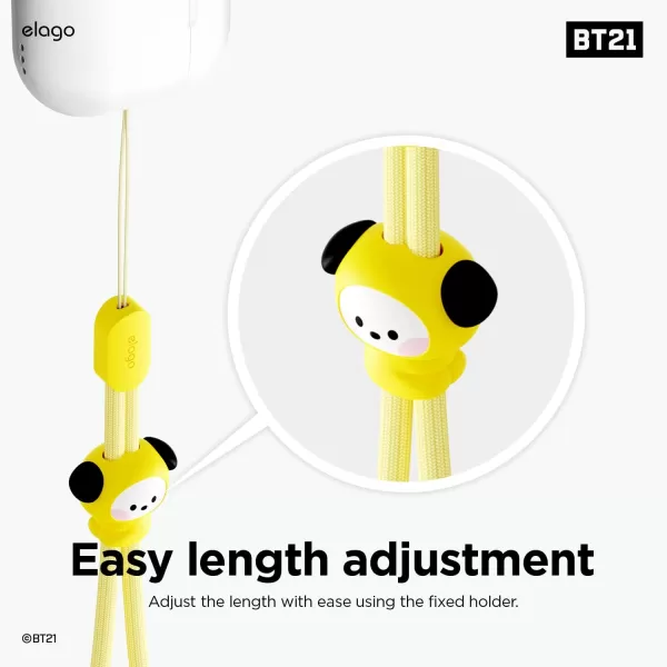 elago  LINE FRIENDS BT21 OFFICIAL MERCHANDISE Lanyard Wrist Strap phone charm keychain  Anti Drop Extra Security Adjustable Button widely ApplicableCHIMMY