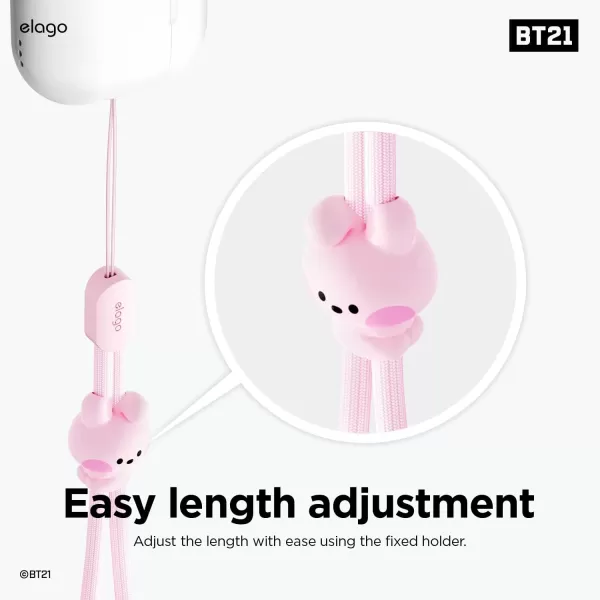 elago  LINE FRIENDS BT21 OFFICIAL MERCHANDISE Lanyard Wrist Strap phone charm keychain  Anti Drop Extra Security Adjustable Button widely ApplicableCOOKY