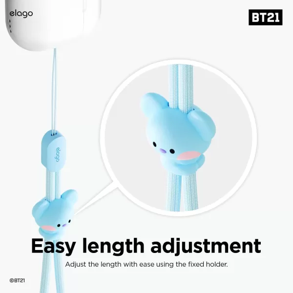 elago  LINE FRIENDS BT21 OFFICIAL MERCHANDISE Lanyard Wrist Strap phone charm keychain  Anti Drop Extra Security Adjustable Button widely ApplicableKoya