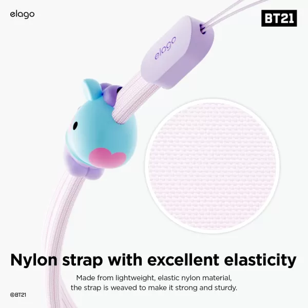 elago  LINE FRIENDS BT21 OFFICIAL MERCHANDISE Lanyard Wrist Strap phone charm keychain  Anti Drop Extra Security Adjustable Button widely ApplicableMANG