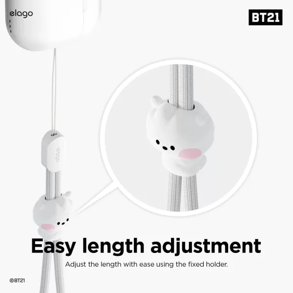 elago  LINE FRIENDS BT21 OFFICIAL MERCHANDISE Lanyard Wrist Strap phone charm keychain  Anti Drop Extra Security Adjustable Button widely ApplicableRj