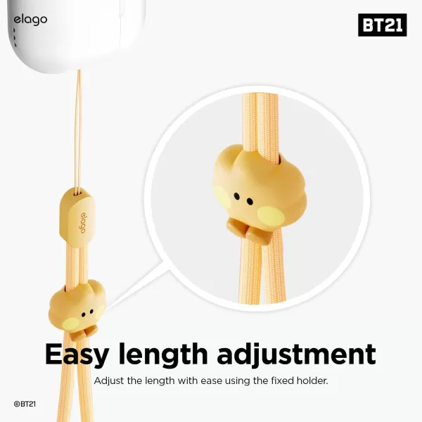 elago  LINE FRIENDS BT21 OFFICIAL MERCHANDISE Lanyard Wrist Strap phone charm keychain  Anti Drop Extra Security Adjustable Button widely ApplicableShooky