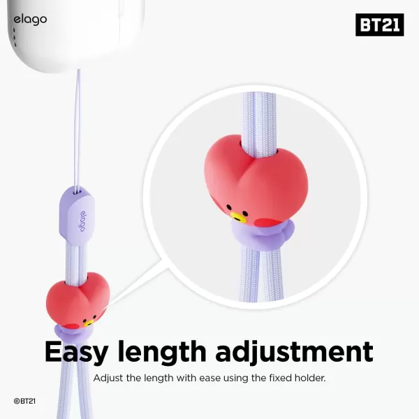 elago  LINE FRIENDS BT21 OFFICIAL MERCHANDISE Lanyard Wrist Strap phone charm keychain  Anti Drop Extra Security Adjustable Button widely ApplicableTata