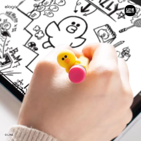 elago  LINE Friends Classic Pencil Case Compatible with Apple Pencil 2nd Generation Durable Silicone Cover Protective Holder Compatible with Magnetic Charging and Double Tap SallySALLY