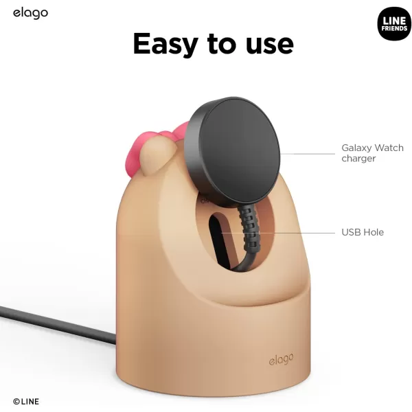 elago  LINE Friends GW2 Stand Compatible with Samsung Galaxy Watch 5 Charger Stand 40 44mm  Galaxy Watch 5 Pro Charger Stand 45mm 2022 BrownCHOCO