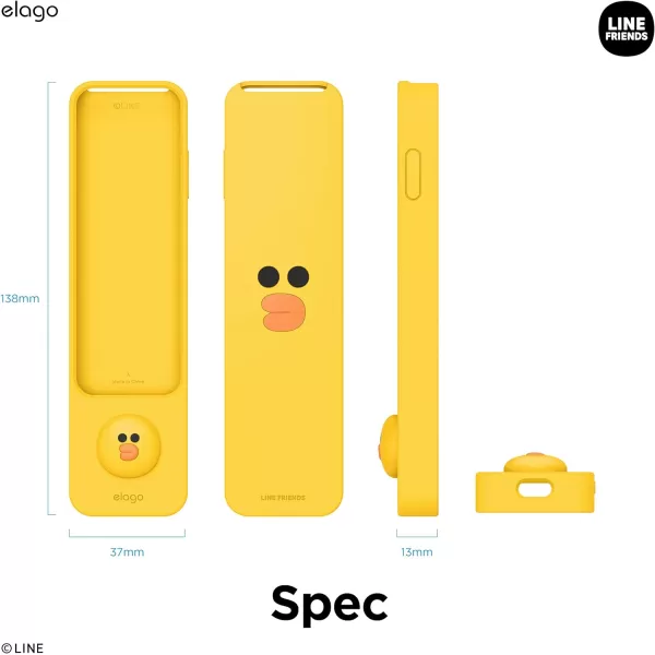 elago  LINE Friends Slim Case Compatible with 2022 Apple TV 4K HD Siri Remote 3rd Generation and Compatible with 2021 Apple TV 4K HD Siri Remote 2nd Generation Slim Light Shock Absorption SallySALLY