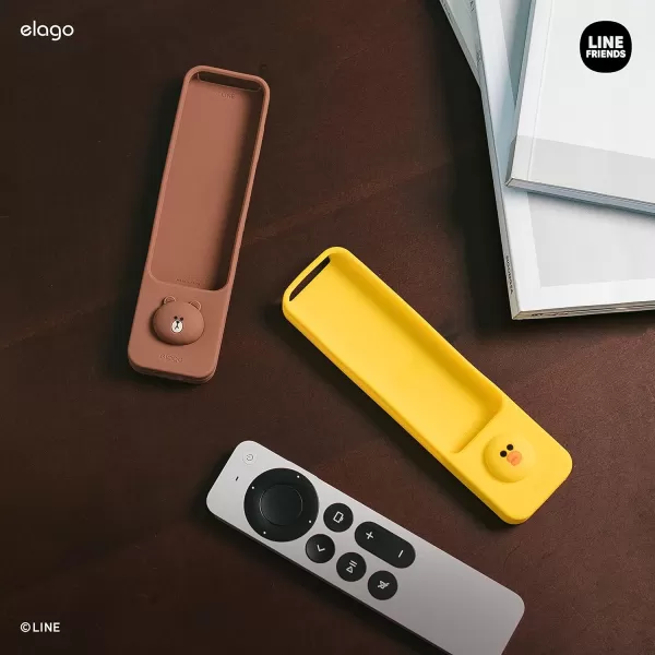 elago  LINE Friends Slim Case Compatible with 2022 Apple TV 4K HD Siri Remote 3rd Generation and Compatible with 2021 Apple TV 4K HD Siri Remote 2nd Generation Slim Light Shock Absorption SallyBROWN