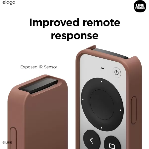 elago  LINE Friends Slim Case Compatible with 2022 Apple TV 4K HD Siri Remote 3rd Generation and Compatible with 2021 Apple TV 4K HD Siri Remote 2nd Generation Slim Light Shock Absorption SallyBROWN