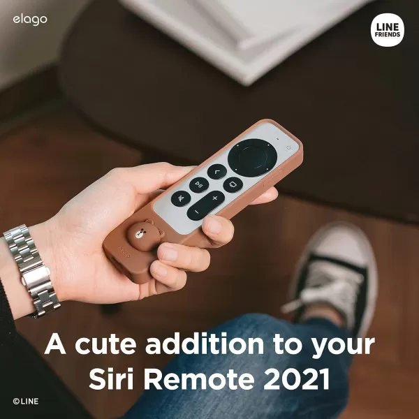 elago  LINE Friends Slim Case Compatible with 2022 Apple TV 4K HD Siri Remote 3rd Generation and Compatible with 2021 Apple TV 4K HD Siri Remote 2nd Generation Slim Light Shock Absorption SallyBROWN