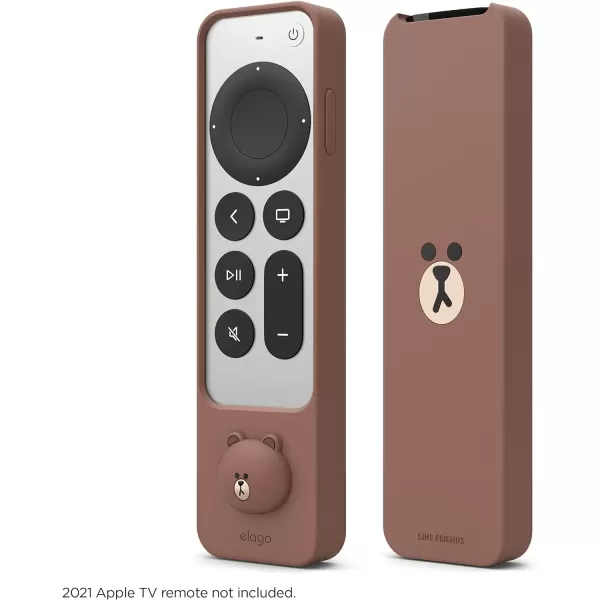 elago  LINE Friends Slim Case Compatible with 2022 Apple TV 4K HD Siri Remote 3rd Generation and Compatible with 2021 Apple TV 4K HD Siri Remote 2nd Generation Slim Light Shock Absorption SallyBROWN