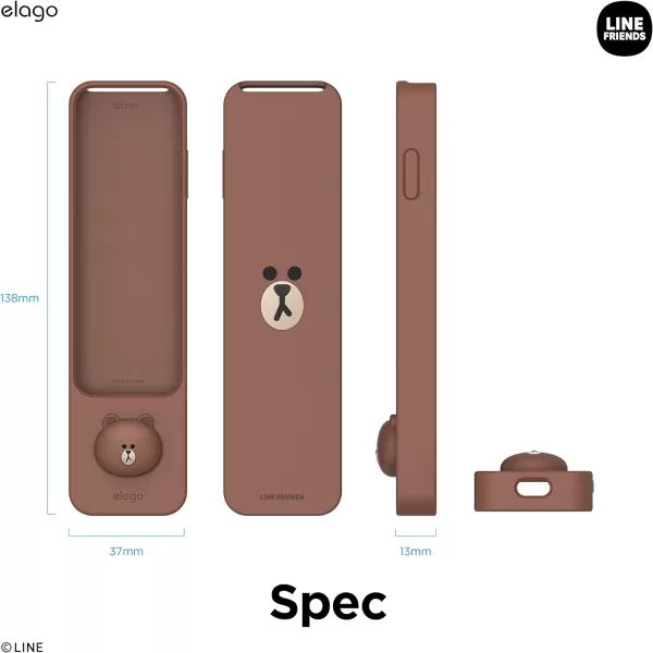 elago  LINE Friends Slim Case Compatible with 2022 Apple TV 4K HD Siri Remote 3rd Generation and Compatible with 2021 Apple TV 4K HD Siri Remote 2nd Generation Slim Light Shock Absorption SallyBROWN