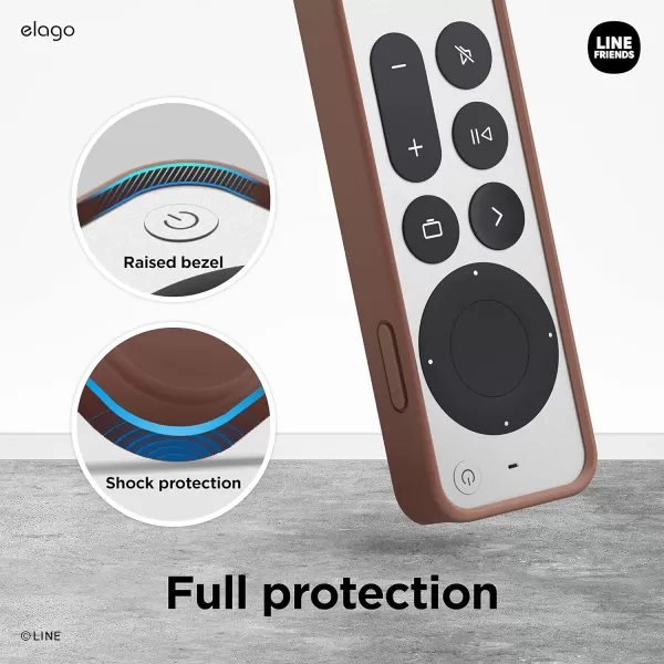 elago  LINE Friends Slim Case Compatible with 2022 Apple TV 4K HD Siri Remote 3rd Generation and Compatible with 2021 Apple TV 4K HD Siri Remote 2nd Generation Slim Light Shock Absorption SallyBROWN