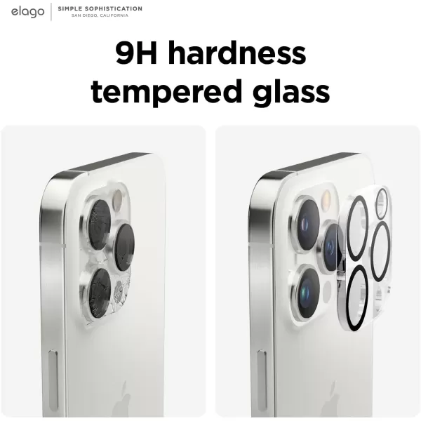 elago 1Pc Tempered Glass Camera Lens Protector Compatible with iPhone 15 and iPhone 15 Plus  9H Surface Hardness AntiFingerprint ShatterProof Scratch Protection Crystal Clear Clarity BubbleFreeiPhone 15 Pro and iPhone 15 Pro Max