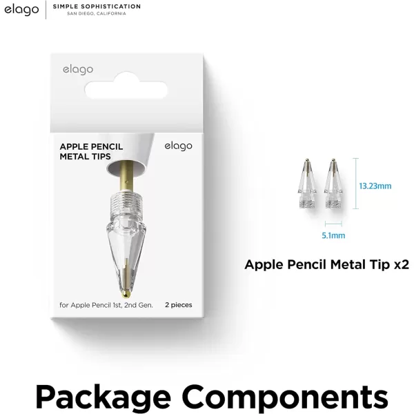 elago 2 Pack Replacement Metal Pencil Tips Compatible with Apple Pencil 1st amp 2nd Generation and Apple Pencil USBC WearResistant High Sensitivity Pencil Nibselago 2 Pack Replacement Metal Pencil Tips Compatible with Apple Pencil 1st amp 2nd Generation and Apple Pencil USBC WearResistant High Sensitivity Pencil Nibs