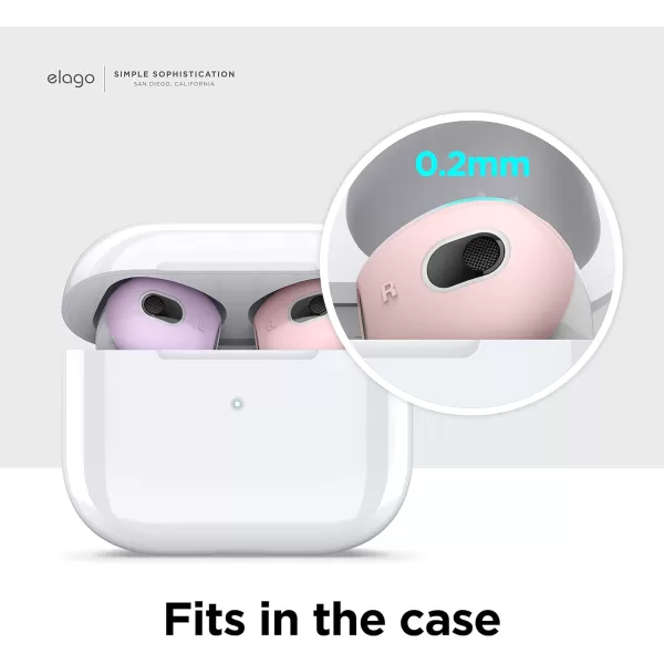 elago 2 Pairs AirPods 3 Ear Tips Cover Designed for AirPods 3rd Generation2021 Fit in The Case Anti Slip Silicone Cover Anti Scratches DustFree 1 Pair of Each Lovely Pink amp LavenderLovely PinkLavender