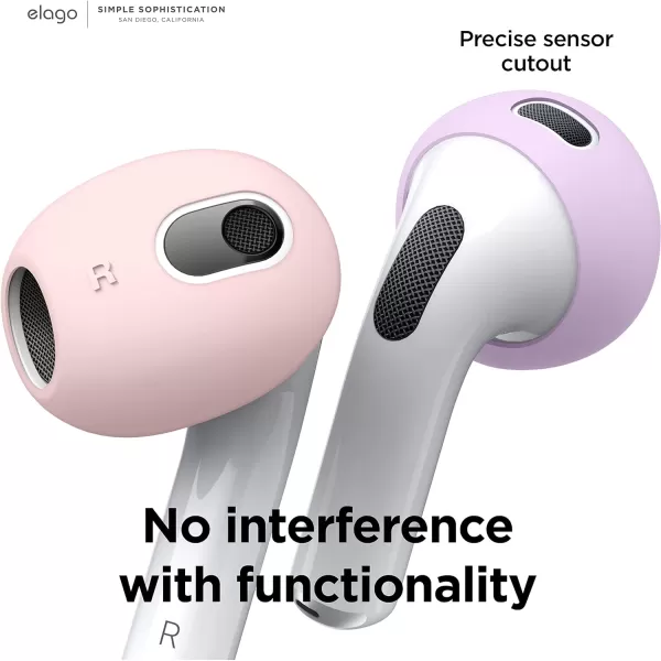 elago 2 Pairs AirPods 3 Ear Tips Cover Designed for AirPods 3rd Generation2021 Fit in The Case Anti Slip Silicone Cover Anti Scratches DustFree 1 Pair of Each Lovely Pink amp LavenderLovely PinkLavender