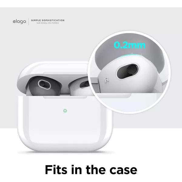 elago 2 Pairs AirPods 3 Ear Tips Cover Designed for AirPods 3rd Generation2021 Fit in The Case Anti Slip Silicone Cover Anti Scratches DustFree 1 Pair of Each Lovely Pink amp LavenderDark GreyWhite