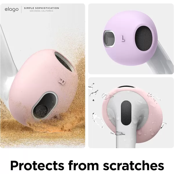 elago 2 Pairs AirPods 3 Ear Tips Cover Designed for AirPods 3rd Generation2021 Fit in The Case Anti Slip Silicone Cover Anti Scratches DustFree 1 Pair of Each Lovely Pink amp LavenderLovely PinkLavender