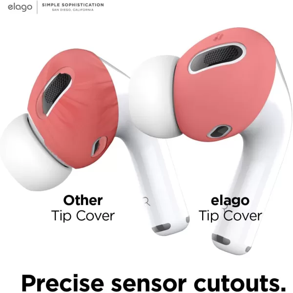 elago 2 Pairs AirPods Pro Ear Tips Cover Designed for Apple AirPods Pro Anti Slip Silicone Cover DustFree Fit in The Case 2 Pairs of 2 Colors US Patent Registered Lovely Pink amp LavenderItalian RoseCoral Blue